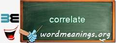 WordMeaning blackboard for correlate